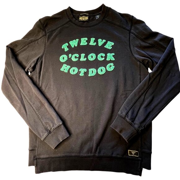 Scotch & Soda Medium "Twelve O'Clock Hotdog" Sweatshirt Blue Long Sleeve Crew - Picture 1 of 16